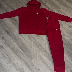 Jordan Kids Red Sweatpants & Hoodie Set
